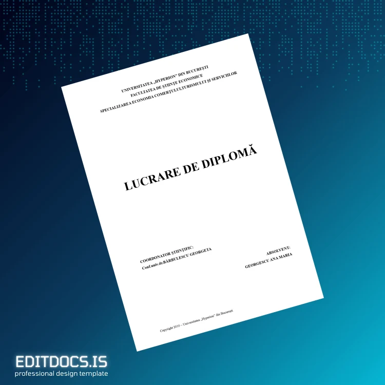 Editable Romania Hyperion University Bachelor of Science in Marketing Strategies Template Page Preview - EditDocs