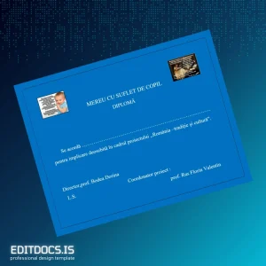 Editable Romania Mereu Cu Suflet De Copil Diploma Template Page Preview - EditDocs