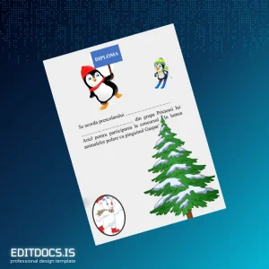 Editable Romania Pinguin Diploma Template Page Preview - EditDocs