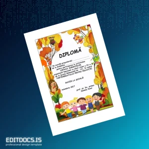 Editable Romania School Diploma Template Page Preview - EditDocs