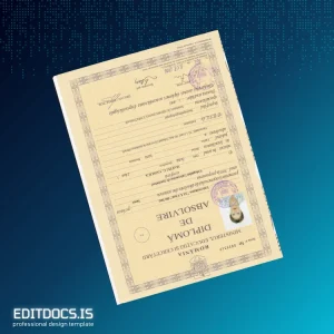 Editable Romania University of Bucharest Diploma Template Page Preview - EditDocs