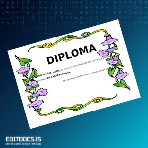 Editable Spain CEIP Santa Bárbara Early Childhood Education Diploma Page Preview - EditDocs