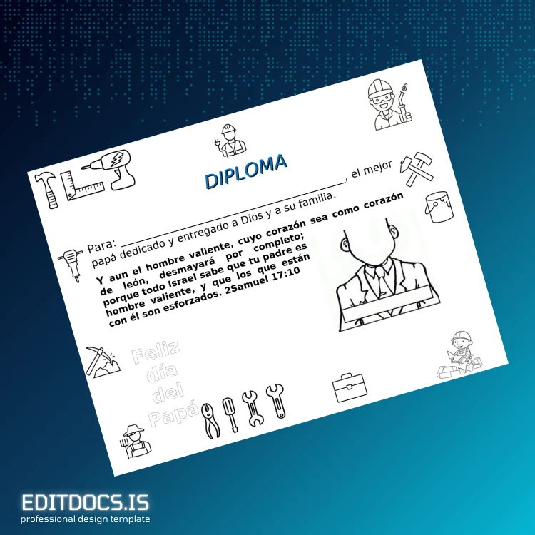 Editable Spain Certificate of Appreciation for Best Dad Template Page Preview - EditDocs