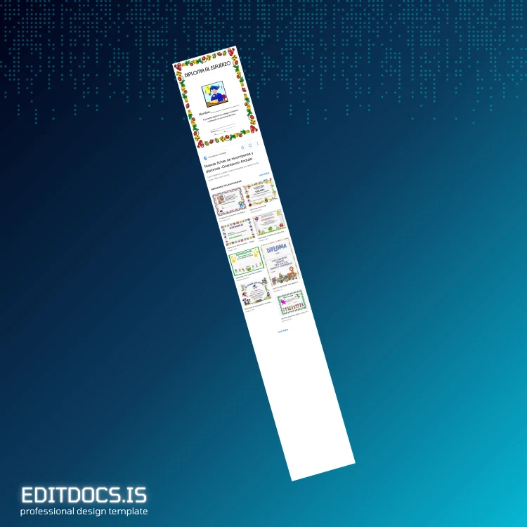 Editable Spain Diploma Al Esfuerzo Template Page Preview - EditDocs