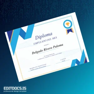 Editable Spain Diploma Certificate Award Template Page Preview - EditDocs