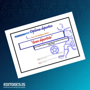 Editable Spain Diploma Certificate in Sports Page Preview - EditDocs