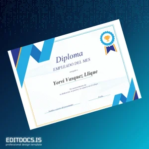 Editable Spain Diploma Employee of the Month Template Page Preview - EditDocs