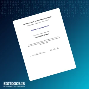 Editable Spain Diploma in Recognition Template Page Preview - EditDocs