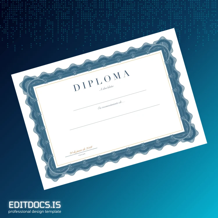 Editable Spain Diploma of Humor Template Page Preview - EditDocs