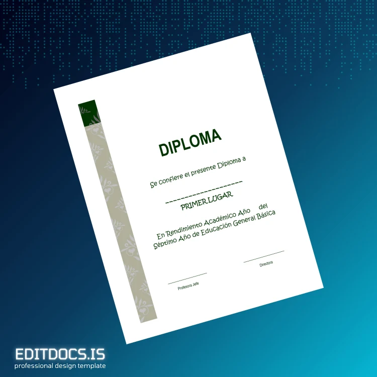 Editable Spain Education General Basic Diploma Template Page Preview - EditDocs