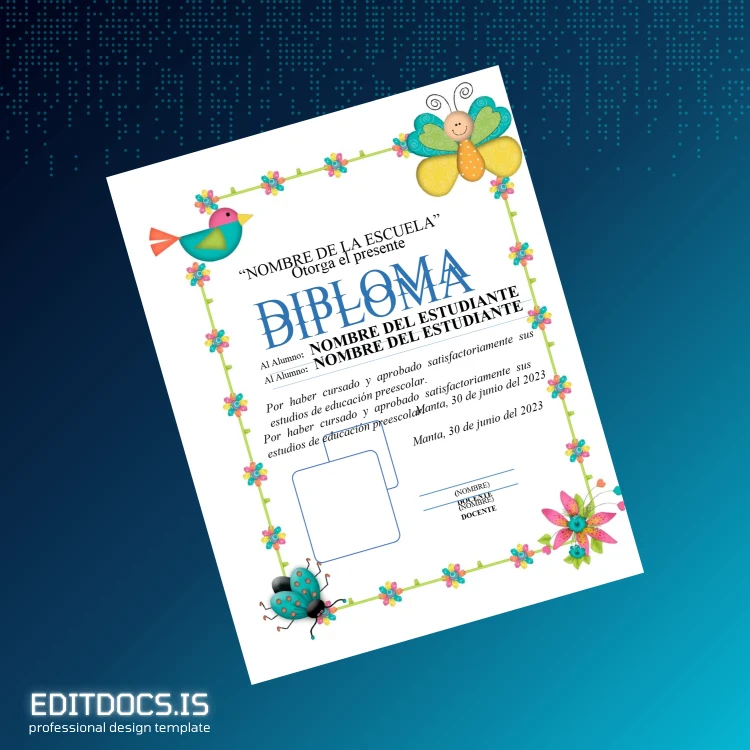 Editable Spain Educational Diploma Template page 4 Page Preview - EditDocs
