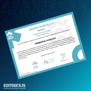 Editable Spain Grupo Fasst First Aid Diploma Template Page Preview - EditDocs