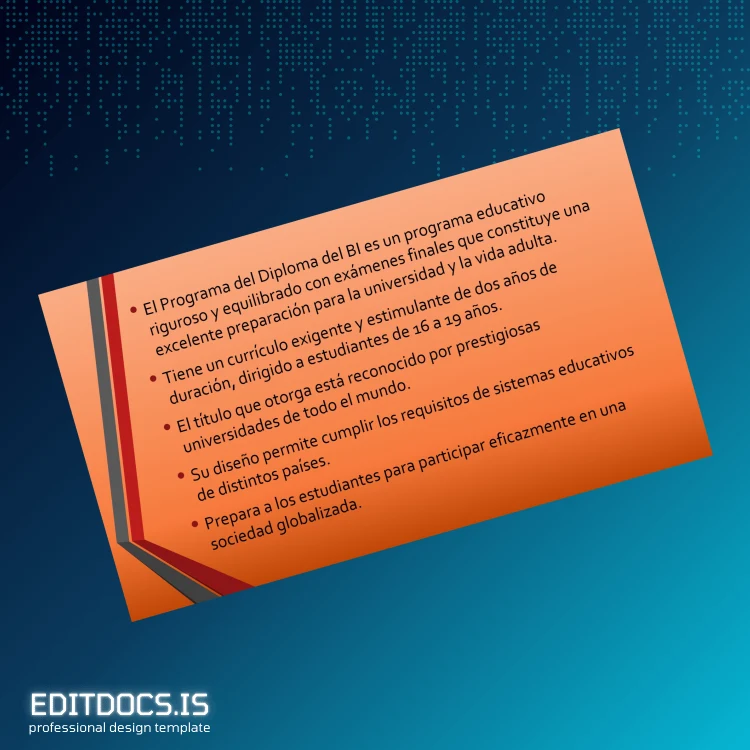 Editable Spain International Baccalaureate Diploma Certificate page 2 Page Preview - EditDocs