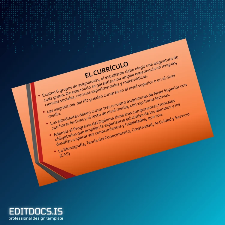 Editable Spain International Baccalaureate Diploma Certificate page 4 Page Preview - EditDocs