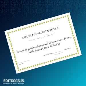 Editable Spain Joyita del Pacífico Diploma of Congratulations Page Preview - EditDocs