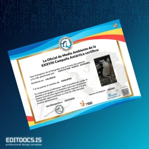 Editable Spain Official Environmental Certification Certificate Page Preview - EditDocs