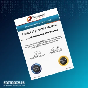 Editable Spain Progreso a través de la mente Diploma Template Page Preview - EditDocs