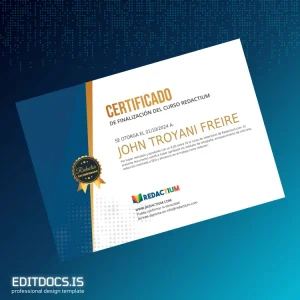 Editable Spain Redactium Certificate Template Page Preview - EditDocs