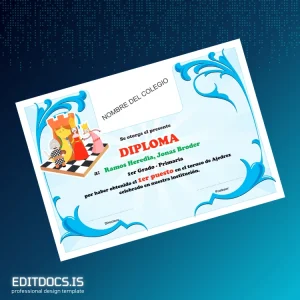 Editable Spain School Diploma in Chess Template Page Preview - EditDocs