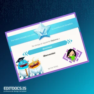 Editable Spain Smartick Welcome Diploma Template Page Preview - EditDocs
