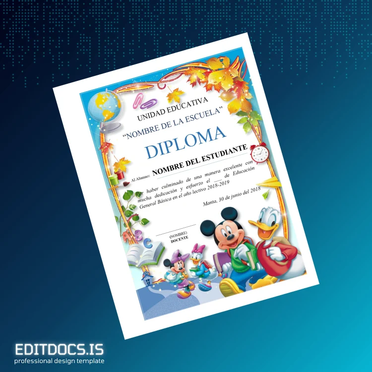 Editable Spain Unit of Education Diploma Template page 2 Page Preview - EditDocs