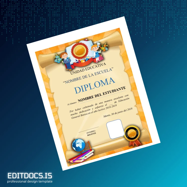Editable Spain Unit of Education Diploma Template page 3 Page Preview - EditDocs
