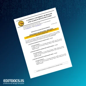 Editable Tanzania Catholic University of Health and Allied Sciences Diploma in Pharmaceutical Sciences Medical Laboratory Sciences Diagnostic Radiography Template Page Preview - EditDocs