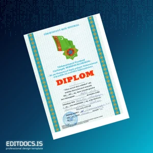 Editable Turkmenistan Turkmenistan Institute Honorary Diploma Template Page Preview - EditDocs