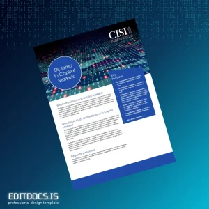 Editable UK Chartered Institute for Securities and Investment Diploma in Capital Markets Page Preview - EditDocs
