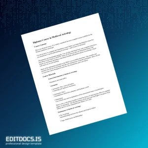 Editable UK Diploma in Medieval Astrology Template Page Preview - EditDocs