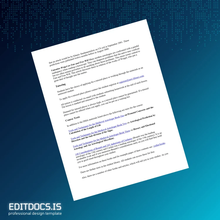 Editable UK Diploma in Medieval Astrology Template page 4 Page Preview - EditDocs