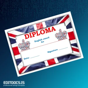Editable UK English Award Diploma Template Page Preview - EditDocs