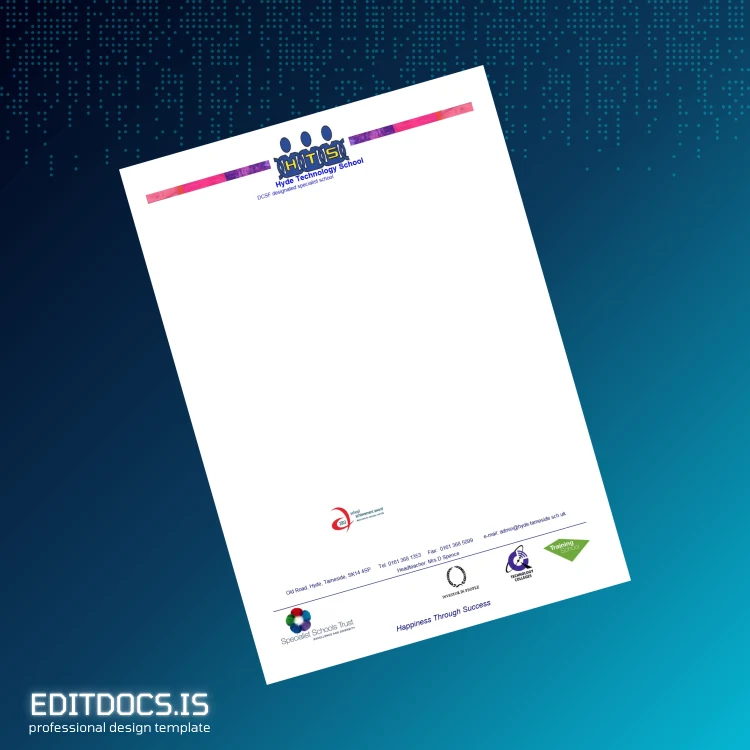 Editable UK Hyde Technology School Diploma Letter Template page 2 Page Preview - EditDocs