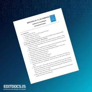 Editable UK Institute for Counselling & Transactional Analysis Diploma in Transactional Analysis Page Preview - EditDocs