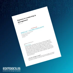 Editable UK Shaw Academy Diploma in Leadership & Management Template Page Preview - EditDocs