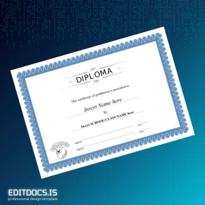 Editable USA Bulldog Diploma Template Page Preview - EditDocs