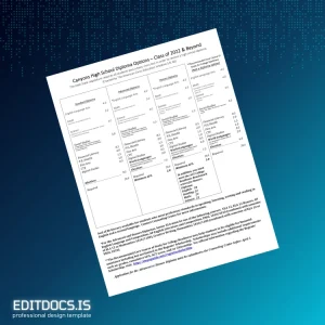 Editable USA Canyons High School High School Diploma Template Page Preview - EditDocs