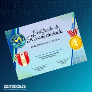 Editable USA Club Sport Gloria Recognition Certificate Template Page Preview - EditDocs