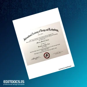 Editable USA International Academy of Design and Technology Bachelor of Fine Arts in Interior Design Template Page Preview - EditDocs