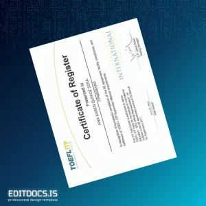 Editable USA International Institute Certificate of Registration in TOEFL ITP Page Preview - EditDocs