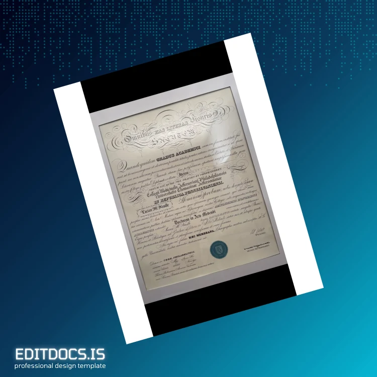 Editable USA Jefferson Medical College Doctor of Medicine Template Page Preview - EditDocs