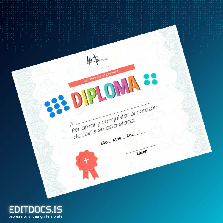 Editable USA Life Church Diploma Template page 2 Page Preview - EditDocs