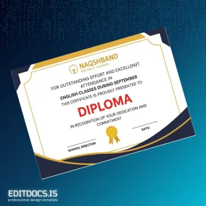 Editable USA Naqshband Private School Diploma Template Page Preview - EditDocs