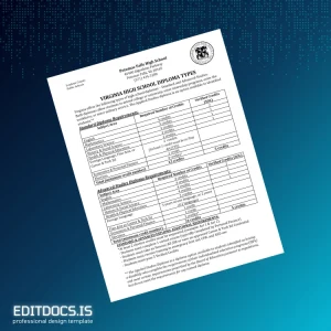 Editable USA Potomac Falls High School High School Diploma Template Page Preview - EditDocs
