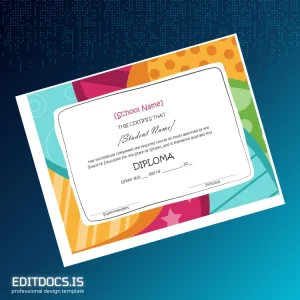 Editable USA School Name Diploma Template Page Preview - EditDocs