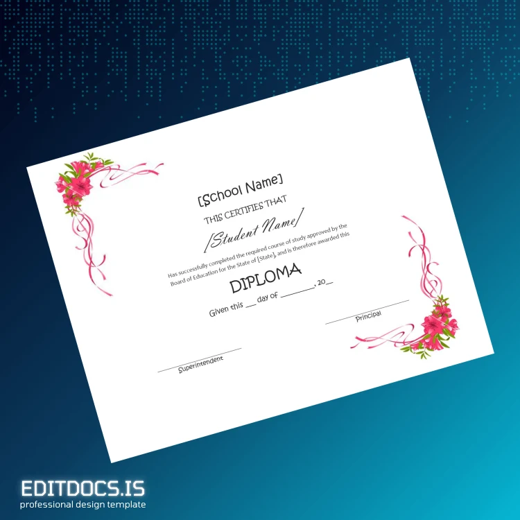 Editable USA School Name Diploma Template page 2 Page Preview - EditDocs