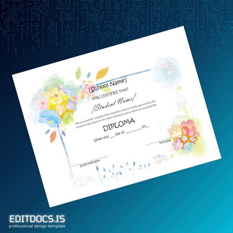 Editable USA School Name Diploma Template page 4 Page Preview - EditDocs