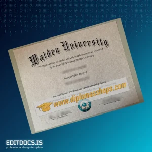 Editable USA Walden University Degree Certificate Template Page Preview - EditDocs