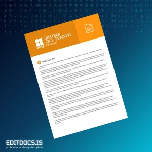 Editable Uruguay BIOS School of Economics and Finance E-Trading Diploma Page Preview - EditDocs