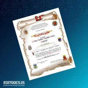 Editable Venezuela Bryl Course Certificate Page Preview - EditDocs